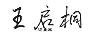 駱恆光王啟桐行書個性簽名怎么寫