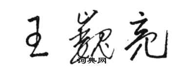 駱恆光王巍亮草書個性簽名怎么寫