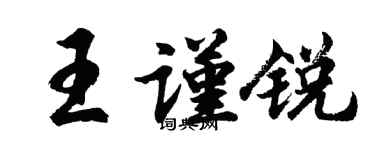 胡問遂王謹銳行書個性簽名怎么寫