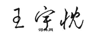 駱恆光王宇忱草書個性簽名怎么寫