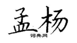 丁謙孟楊楷書個性簽名怎么寫