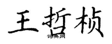 丁謙王哲楨楷書個性簽名怎么寫