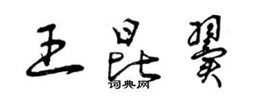 曾慶福王昆翼草書個性簽名怎么寫