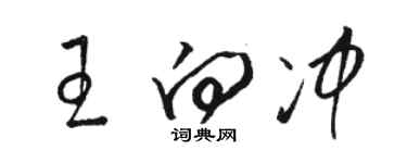 駱恆光王向沖草書個性簽名怎么寫