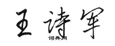 駱恆光王詩軍行書個性簽名怎么寫