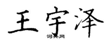 丁謙王宇澤楷書個性簽名怎么寫