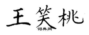 丁謙王笑桃楷書個性簽名怎么寫