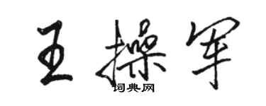 駱恆光王操軍行書個性簽名怎么寫