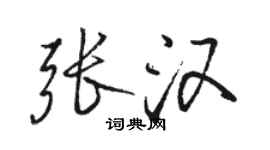 駱恆光張漢行書個性簽名怎么寫