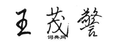 駱恆光王茂警行書個性簽名怎么寫