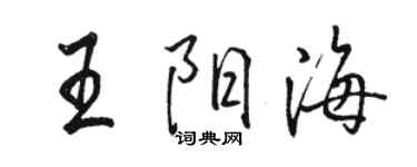 駱恆光王陽海行書個性簽名怎么寫