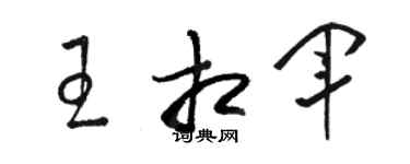 駱恆光王相軍草書個性簽名怎么寫