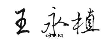 駱恆光王永植行書個性簽名怎么寫