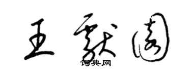 梁錦英王獻園草書個性簽名怎么寫