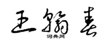 曾慶福王翰春草書個性簽名怎么寫
