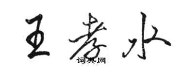 駱恆光王孝水行書個性簽名怎么寫