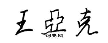 王正良王亞克行書個性簽名怎么寫