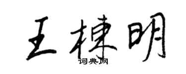 王正良王棟明行書個性簽名怎么寫