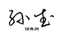 梁錦英孫武草書個性簽名怎么寫