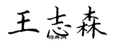 丁謙王志森楷書個性簽名怎么寫