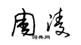 朱錫榮周凌草書個性簽名怎么寫