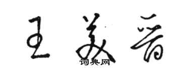 駱恆光王美晉草書個性簽名怎么寫