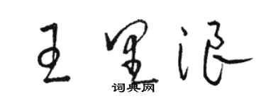 駱恆光王里浪草書個性簽名怎么寫