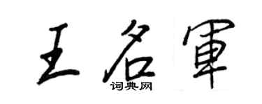 王正良王名軍行書個性簽名怎么寫