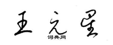 梁錦英王元星草書個性簽名怎么寫