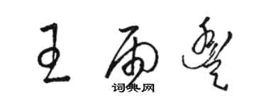 駱恆光王雨豐草書個性簽名怎么寫