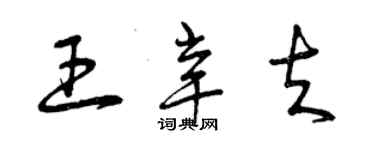 曾慶福王辛夫草書個性簽名怎么寫