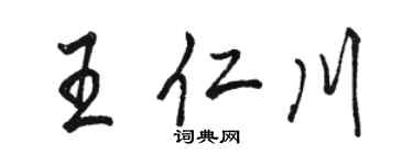 駱恆光王仁川行書個性簽名怎么寫