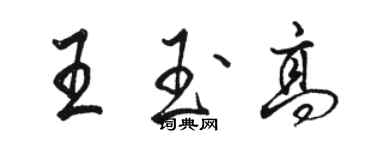 駱恆光王玉高行書個性簽名怎么寫