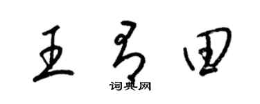 梁錦英王有田草書個性簽名怎么寫