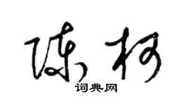 梁錦英陳柯草書個性簽名怎么寫