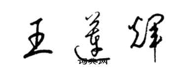 梁錦英王蓮輝草書個性簽名怎么寫