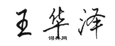 駱恆光王華澤行書個性簽名怎么寫