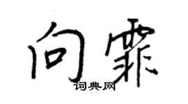 王正良向霏行書個性簽名怎么寫