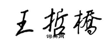 王正良王哲橋行書個性簽名怎么寫