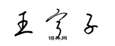 梁錦英王寧子草書個性簽名怎么寫