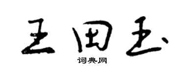 曾慶福王田玉行書個性簽名怎么寫