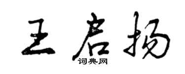 曾慶福王啟揚行書個性簽名怎么寫