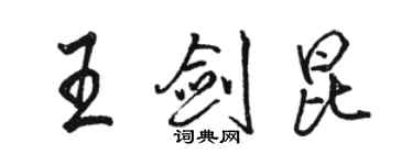 駱恆光王劍昆行書個性簽名怎么寫