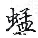 駱恆光寫的硬筆楷書蜢