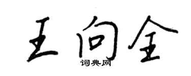 王正良王向全行書個性簽名怎么寫