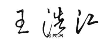 駱恆光王浩江草書個性簽名怎么寫