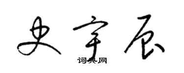 梁錦英史宇辰草書個性簽名怎么寫