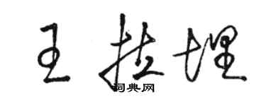 駱恆光王拉埋草書個性簽名怎么寫
