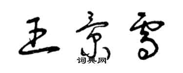 曾慶福王景雪草書個性簽名怎么寫