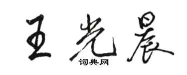 駱恆光王光晨行書個性簽名怎么寫